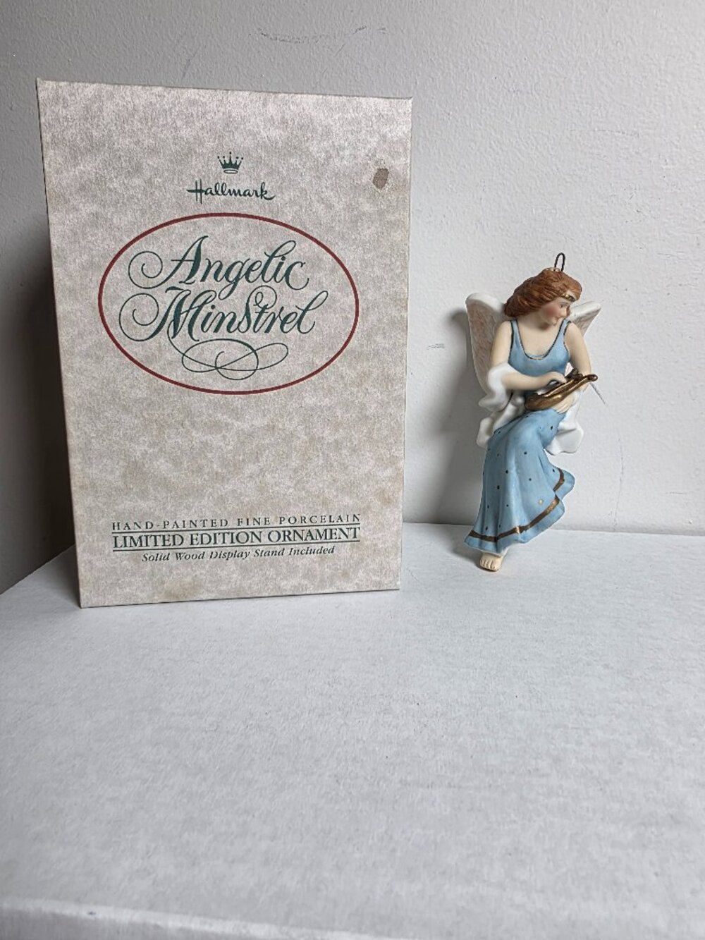 Vintage 1988 Hallmark "Angelic Minstrel" Limited-Edition Porcelain Ornament